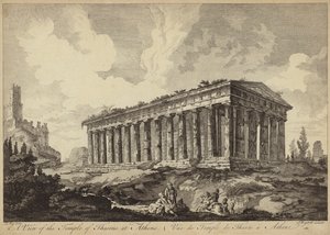 Uitzicht op de Tempel van Theseus, Athene, Griekenland (gravure) door John Boydell