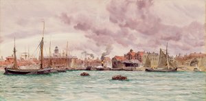 Haven van Portsmouth, 1884 door John Brett