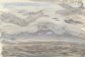 Zeegezicht met bewolkte lucht door John Brett