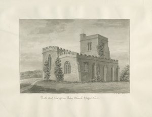 Arley Kerk: sepia tekening, 1846 door John Buckler