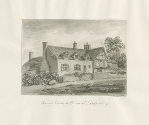 Bloxwich - oud huis: sepia tekening