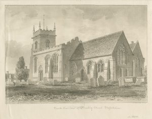Bradley Kerk: sepia tekening, 1842 door John Buckler