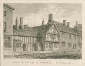 Oude huizen aan de High Street, Burton-upon-Trent door John Buckler