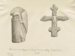 Croxden - Antiquiteiten: sepia tekening door John Buckler