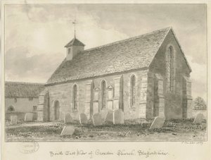 Croxden - Gastenkapel: sepia tekening door John Buckler