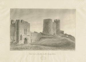 Dudley Castle - De Donjon: sepia tekening