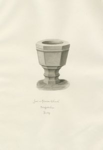 Doopvont in Grindon Kerk door John Buckler