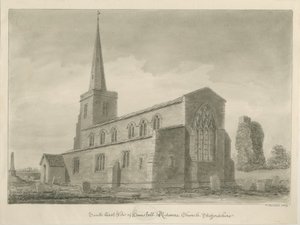 Hamstall Ridware Church: sepia tekening
