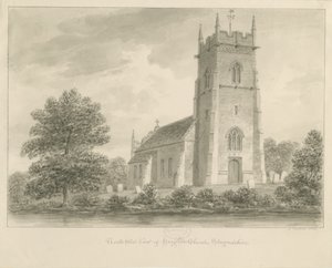 Haughton Kerk: sepia tekening door John Buckler