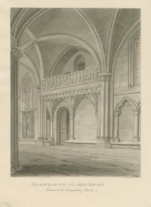 Interieur van Lichfield Kathedraal - Ingang naar Consistoriehof door John Buckler