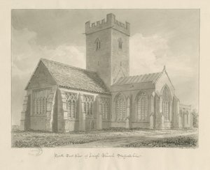 Leigh Church: sepia tekening door John Buckler