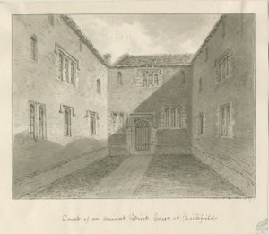 Lichfield - Binnenplaats van Oud Huis in The Close door John Buckler