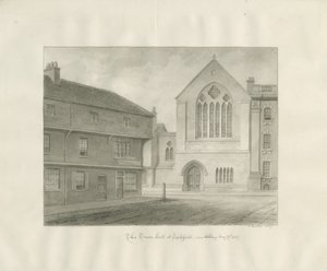 Lichfield - Guildhall: sepia tekening door John Buckler