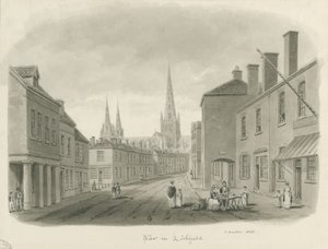 Lichfield - Straatbeeld door John Buckler