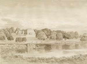 Patshull House: sepia wash tekening, 26 aug 1820 door John Buckler