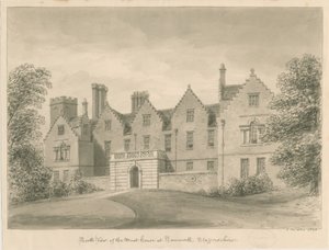 Tamworth - Het Grachtenhuis: sepia tekening door John Buckler