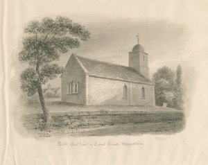 Tixall Church: sepia wassing tekening, nd [?1841]