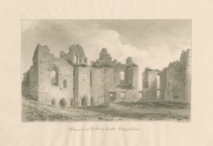 Tutbury Castle - Overblijfselen van de Binnenplaats door John Buckler