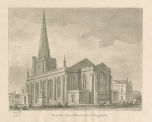 Uttoxeter Kerk [Nieuw]: sepia wassing tekening