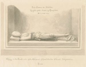 Weston-under-Lizard Kerk - Beeld van Sir Hamo de Weston