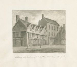 Wolverhampton - Oude Huizen aan de Zuidkant van de Markt door John Buckler