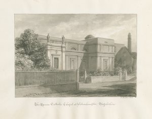 Wolverhampton - De Rooms-Katholieke Kapel: sepia tekening
