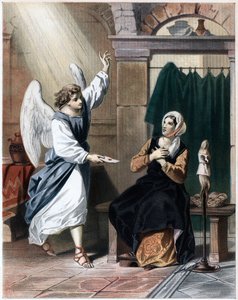 Engel brengt een brief van God aan Christiana, ca. 1850