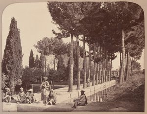 Afghaanse stamleden rusten in de tuinen van Babur, Jalalabad, 1878 door John Burke