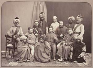 Britse en inheemse officieren, 5e Regiment Infanterie, Punjab Frontier Force door John Burke