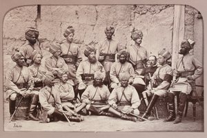 Britse en inheemse officieren, 3e Regiment van Bengal Cavalerie door John Burke