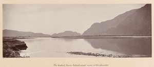 De Kabul-rivier, Jellallabad, scène van de ramp, 1879 door John Burke