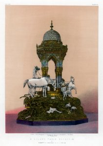 Een zilveren tafel fontein, 19e eeuw