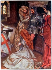Christen gewapend uit The Pilgrims Progress From This World, To That Which Is To Come door John Bunyan (1628-1688) Illustratie door Byam Shaw (1872-1919)