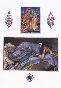 Verlaten zigeunerlied: Heuvelkamp, illustratie uit De Tuin van Kama (en andere liederen uit India), 1920 door John Byam Liston Shaw