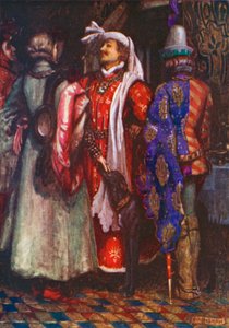 "Bid God dat we ons haasten en te laat komen!" Richard II - Akte I, Scène 4 (kleurenlitho) door John Byam Liston Shaw