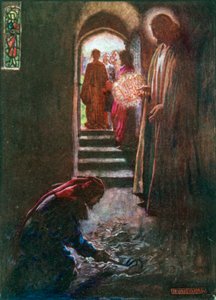 De man met de mesthark (kleurenlitho) door John Byam Liston Shaw