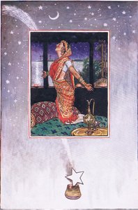 Er is geen bries om de hitte van de liefde te koelen, illustratie uit The Garden of Kama (en andere liederen uit India), 1920