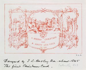 De eerste kerstkaart, door J.C. Horsley, 1843