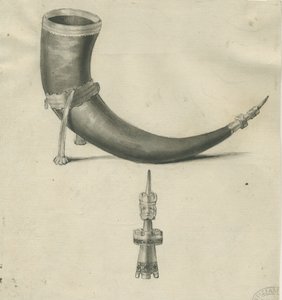 Lichfield - Drinkhoorn: pen- en sepia tekening, nd [1748-1817] door John Carter