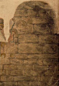 Studie van de muurschilderingen in het kapittelhuis door John Carter