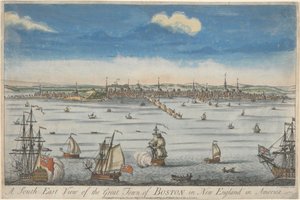 Een Zuidoostelijk Uitzicht op de Grote Stad Boston in New England