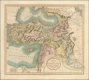 1801 kaart van Turkije in Azië door John Cary
