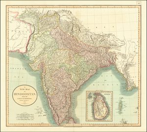Kaart van India uit 1806 door John Cary