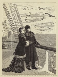De Nieuwe Gouverneur-Generaal van Canada, aan Boord van de Sarmatian, een Erewacht