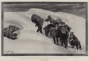 Voedsel voor de Hongerigen, het Verzorgen van Sneeuwgebonden Schapen op de Heuvels in Northumberland door John Charlton