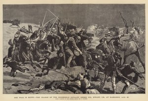 De oorlog in Egypte, de aanval van de Household Cavalry onder kolonel Ewart, bij Kassassin, 28 augustus