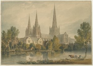 Lichfield Kathedraal - Zuidwest Uitzicht door John Chessell Buckler