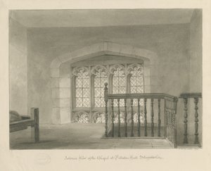 Pillaton Hall - Interieur van Kapel: sepia tekening, 1841