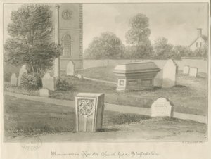 Rocester Kerk - Monumenten en Kerkhof door John Chessell Buckler