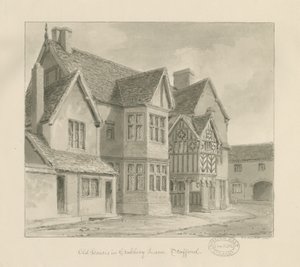 Stafford - Oude Huizen in Crabbery Lane door John Chessell Buckler